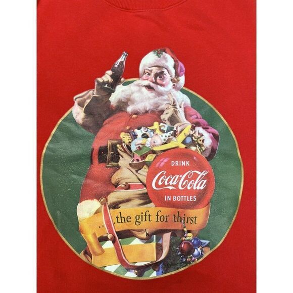 H&M Coca-Cola Graphic Lightweight Crewneck Sweatshirt Women XS Red - Picture 2 of 5